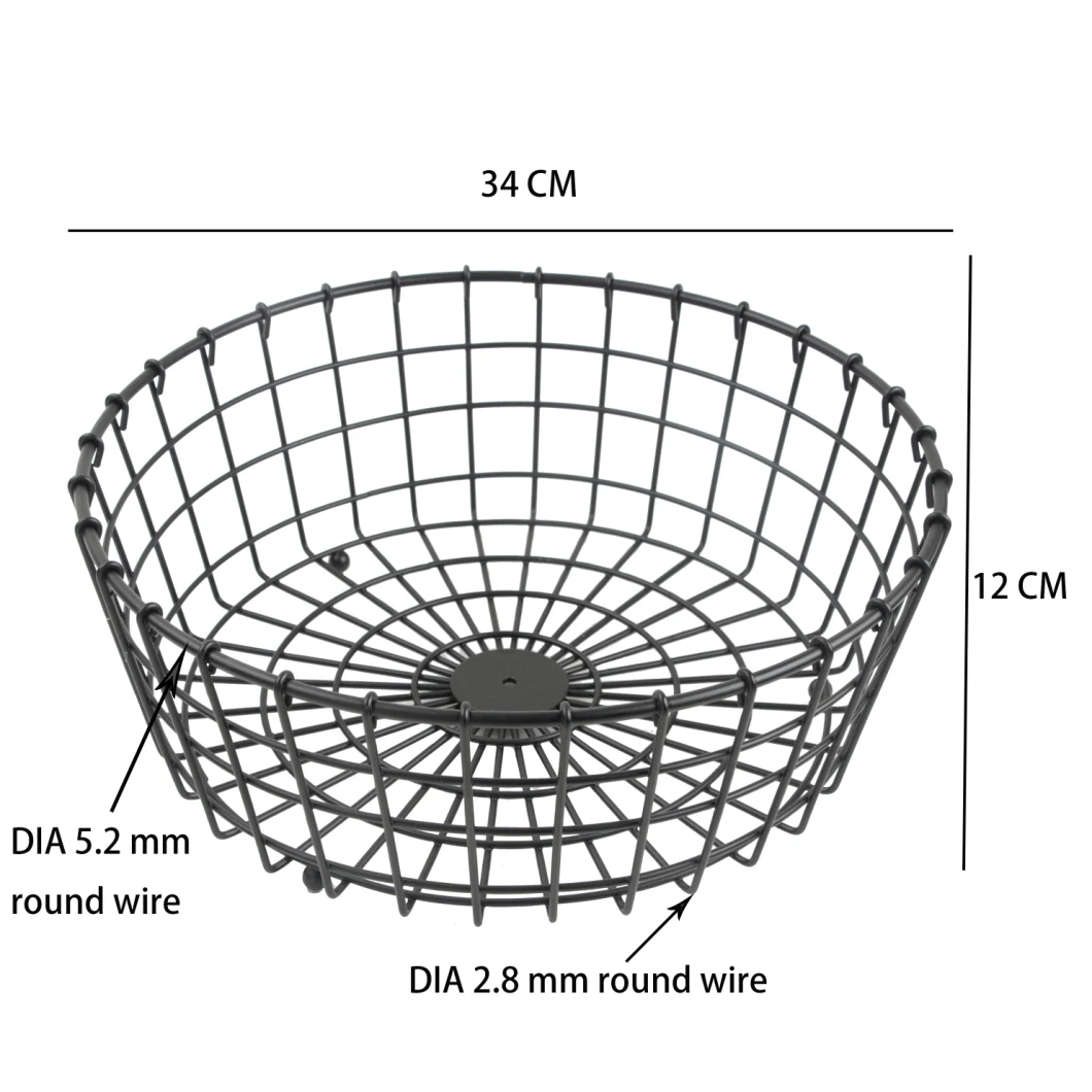 Larger Capacity Iron Metal Wire Fruit/Food/Towel/Vegetable/Flower Basket