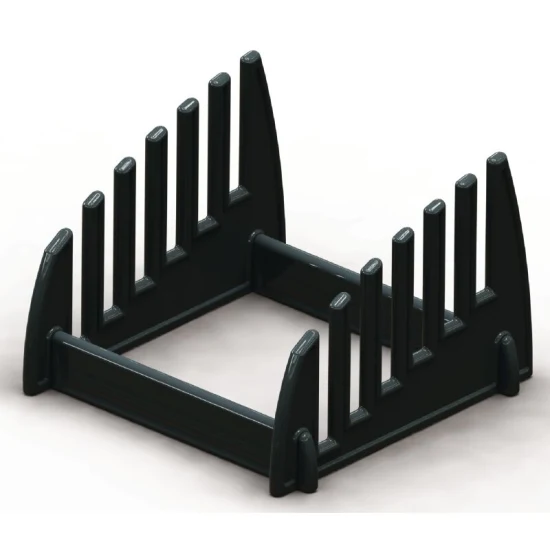 Suporte de tábua de corte de plástico preto suporte de tábua de corte suporte de tábua de cozinha armazenamento, seis slots de 12 mm