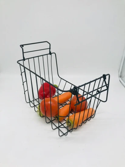 Cesta de armazenamento durável de metal de ferro para cozinha para armazenamento de frutas e legumes